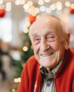 elderly man at Christmas time